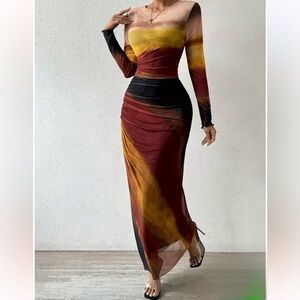Ombre Maxi Dress in Mustard